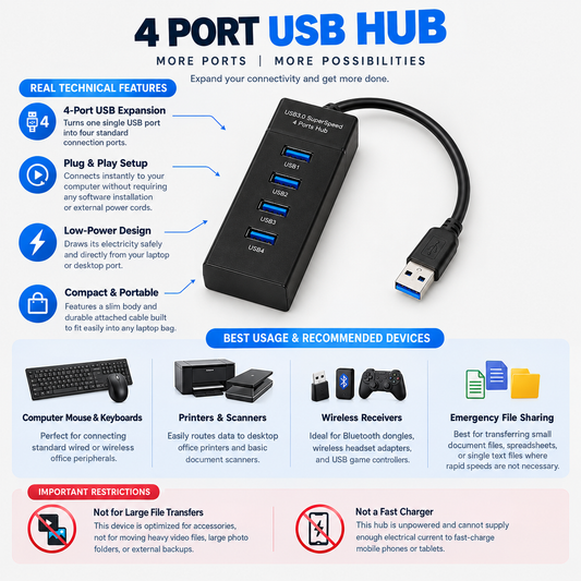 4 Port USB Hub